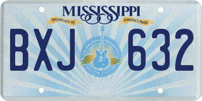 MS license plate BXJ632