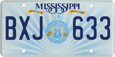 MS license plate BXJ633