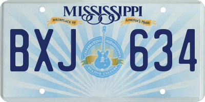MS license plate BXJ634