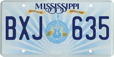 MS license plate BXJ635