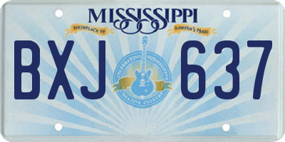 MS license plate BXJ637