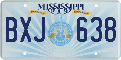 MS license plate BXJ638