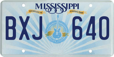 MS license plate BXJ640