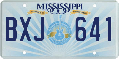 MS license plate BXJ641