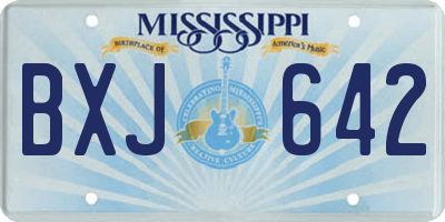 MS license plate BXJ642