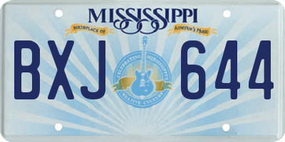 MS license plate BXJ644