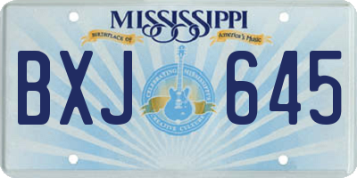 MS license plate BXJ645