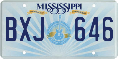 MS license plate BXJ646