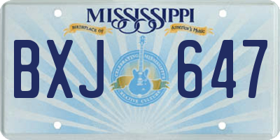 MS license plate BXJ647