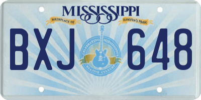MS license plate BXJ648