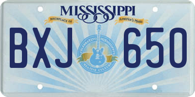 MS license plate BXJ650
