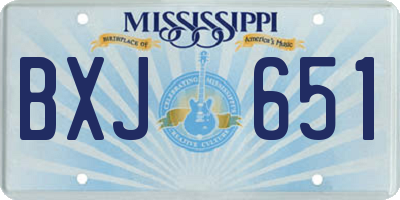 MS license plate BXJ651