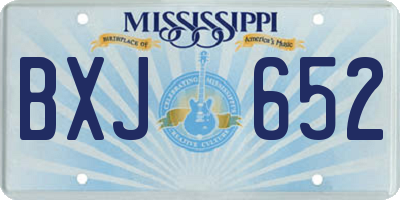 MS license plate BXJ652
