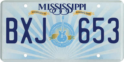 MS license plate BXJ653