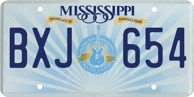 MS license plate BXJ654