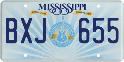 MS license plate BXJ655