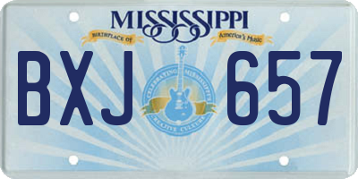 MS license plate BXJ657