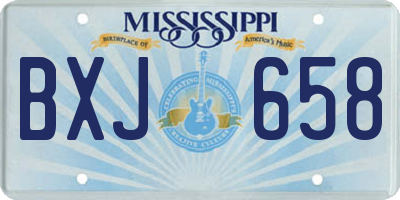 MS license plate BXJ658