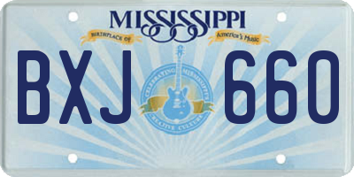 MS license plate BXJ660
