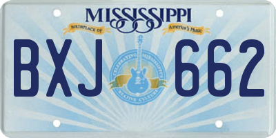MS license plate BXJ662