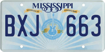MS license plate BXJ663