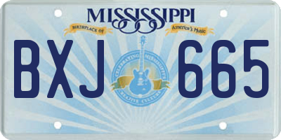 MS license plate BXJ665