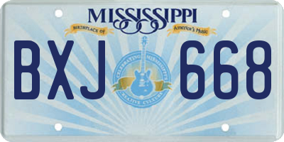 MS license plate BXJ668