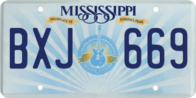MS license plate BXJ669