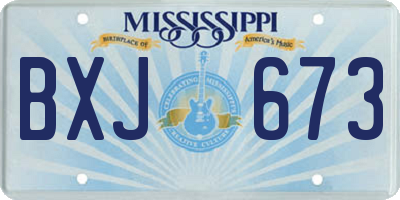 MS license plate BXJ673