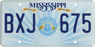 MS license plate BXJ675