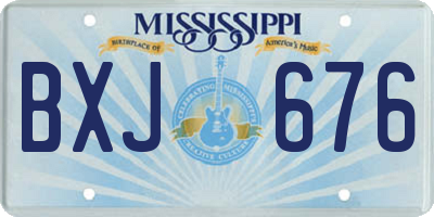 MS license plate BXJ676