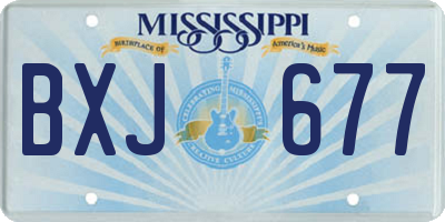 MS license plate BXJ677