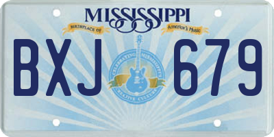 MS license plate BXJ679