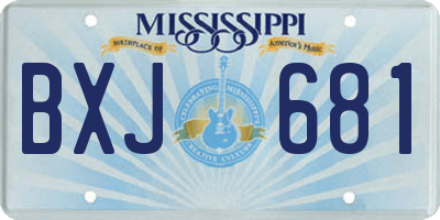 MS license plate BXJ681