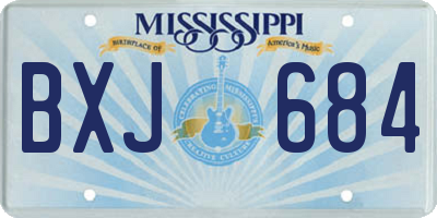 MS license plate BXJ684