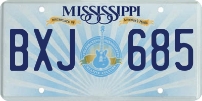 MS license plate BXJ685