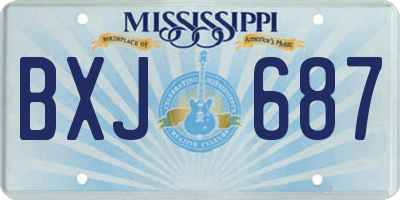 MS license plate BXJ687