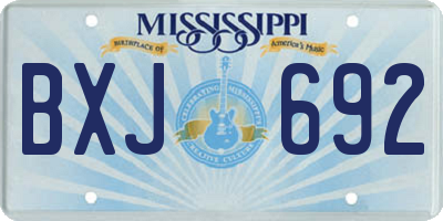 MS license plate BXJ692
