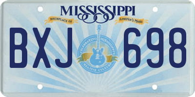 MS license plate BXJ698