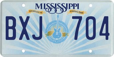 MS license plate BXJ704