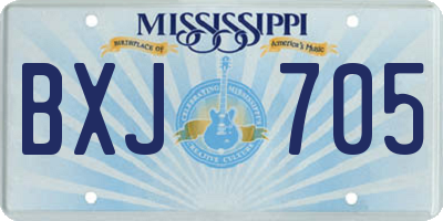 MS license plate BXJ705