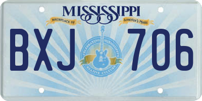 MS license plate BXJ706