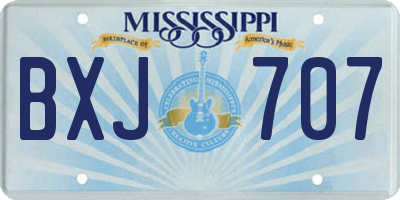 MS license plate BXJ707