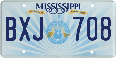 MS license plate BXJ708