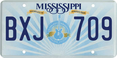 MS license plate BXJ709