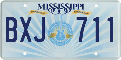 MS license plate BXJ711