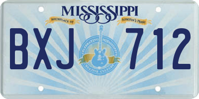 MS license plate BXJ712