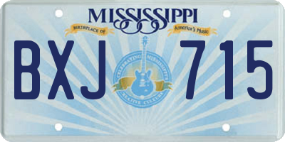 MS license plate BXJ715