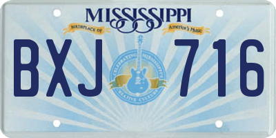 MS license plate BXJ716
