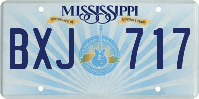 MS license plate BXJ717